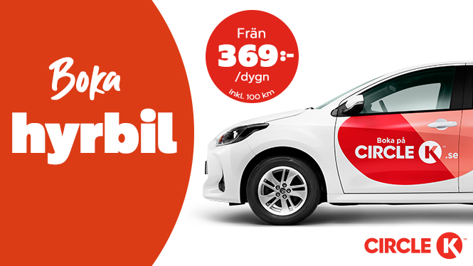 Boka hyrbil på Circle K - från 369 SEK - annons